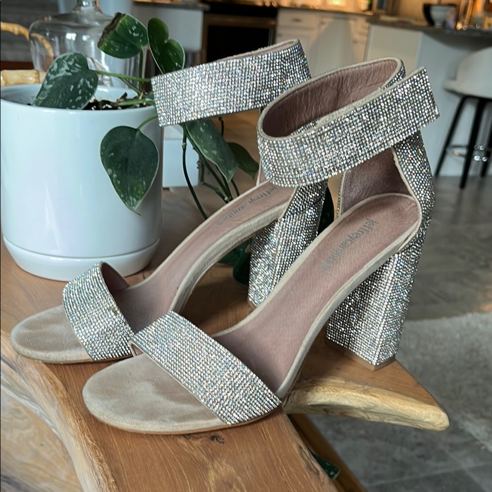 Jeffrey Campbell Silver Block Heel Sandals